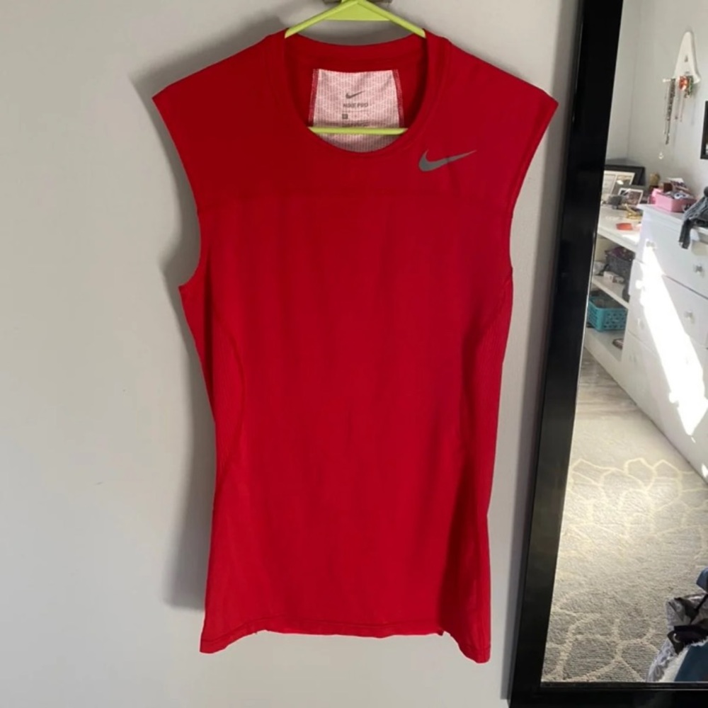Nike red compression shirt Large
